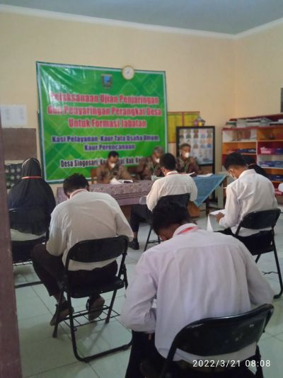 Proses tes tertulis pengangkatan dan Penjaringan perangkat th 2022