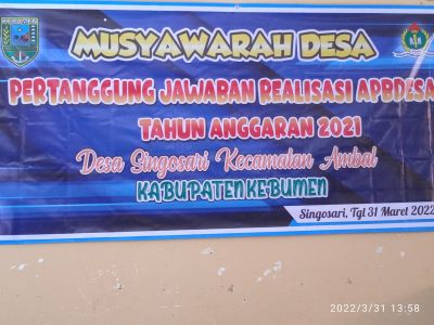 MusDes pertanggung jawaban Realisasi Apbdes th 2021